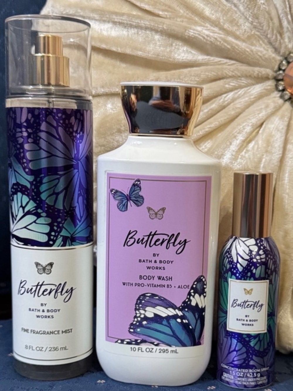 Bath & Body Works Butterfly Body Wash & Fragrance Mist Set - Purple/Blue